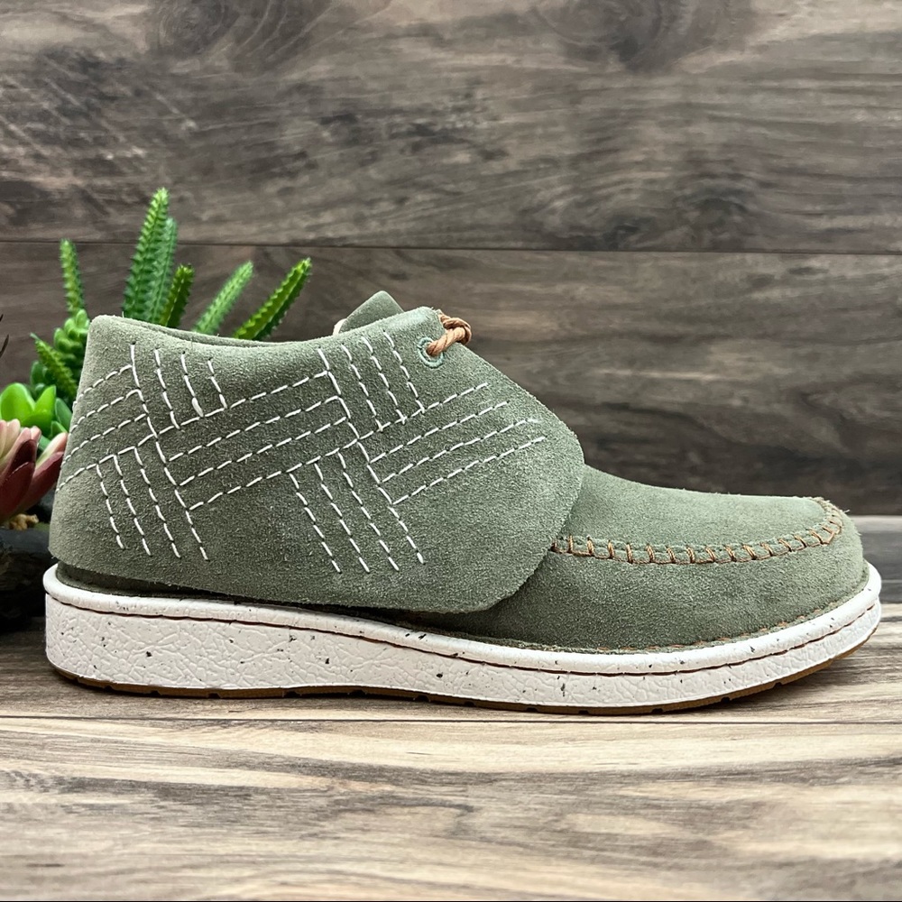 NIB Justin Boots Zila Moccasin Booties Suede Fern Green JL220 - Picture 6 of 13